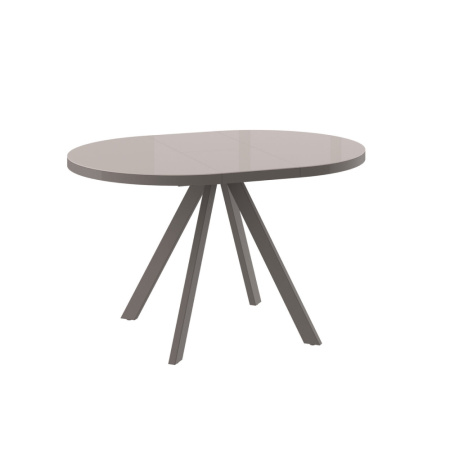 Стол RONDO-90, круглый раздвижной со стеклом 90(125), КАПУЧИНО/КАПУЧИНО RONDO 90